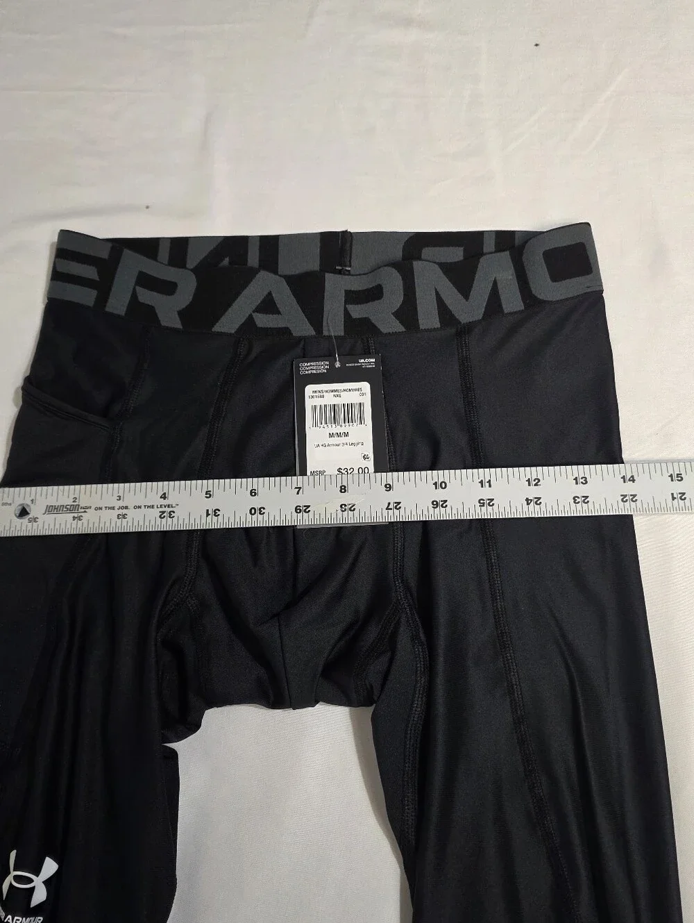 Under Armour Heatgear Black 3/4 Performance Compression Leggings Mens Medium